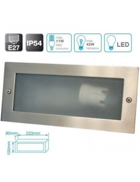 APLIQUE DE EMPOTRAR ALUMINIO IP54 60W GSC
